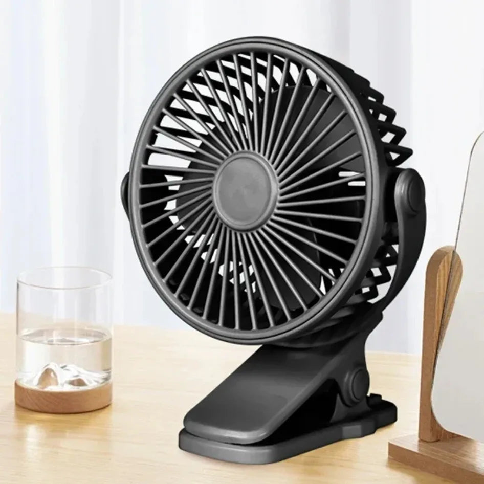 Desktop Fan Clip-on USB Rechargeable Table Type Portable Mini Desk Fan Hanging Clip Fan Night Light Air Cooler Outdoor Fans