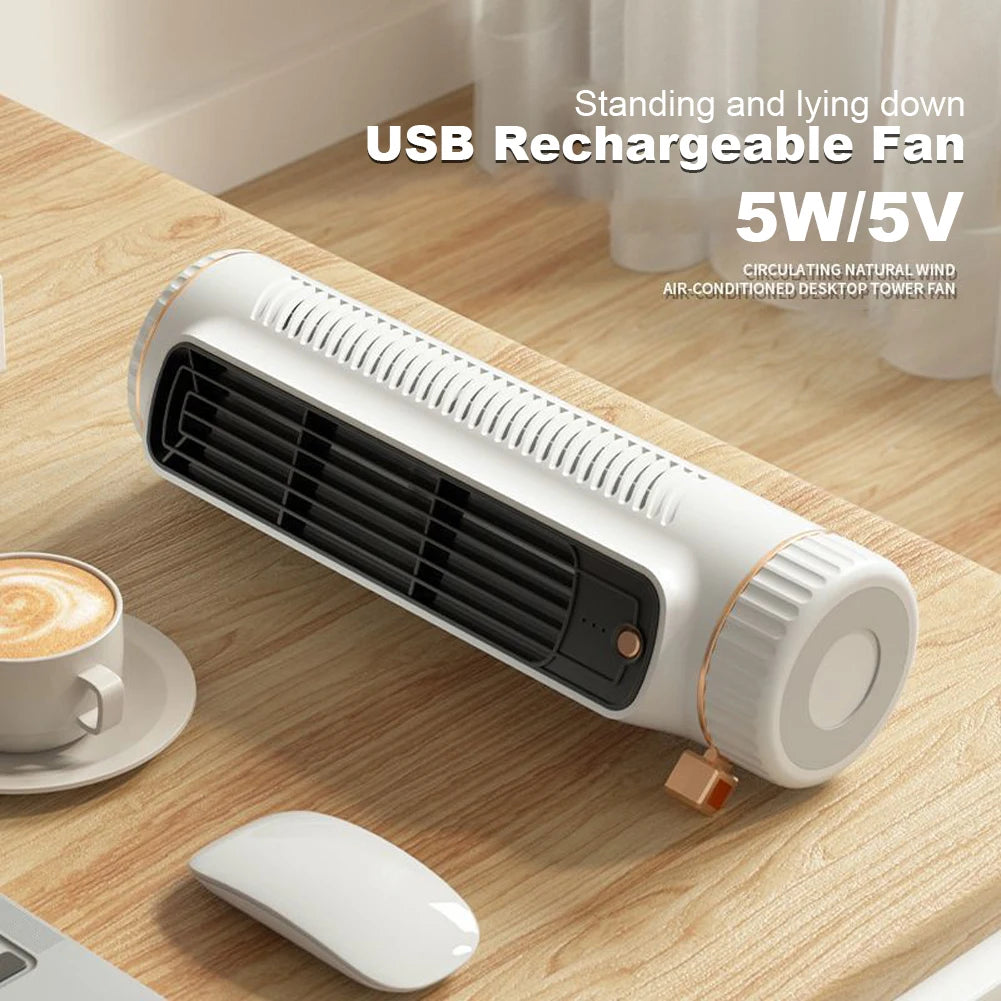 Tower Fan USB Charging Electric Vertical Fan Bladeless Summer Fan Wireless Desk Fan for Home Bedroom