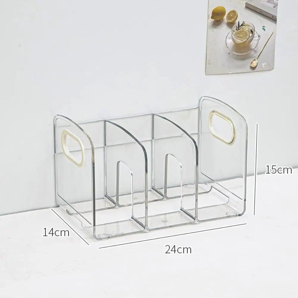 Desktop Organizer Save Space Handle Bookends Durable Transparent Divider Book Stand Simple Display Desk Storage Rack Minimalism