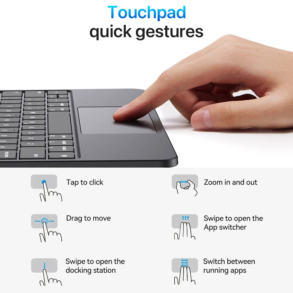 Wireless keyboard for iPad Pro 11 10.9 Air 4 Air 5 for iPad 11th 10th Generation Pro 12.9 6th 5th 4th 3rd Gen 13 M4 Smart Covers