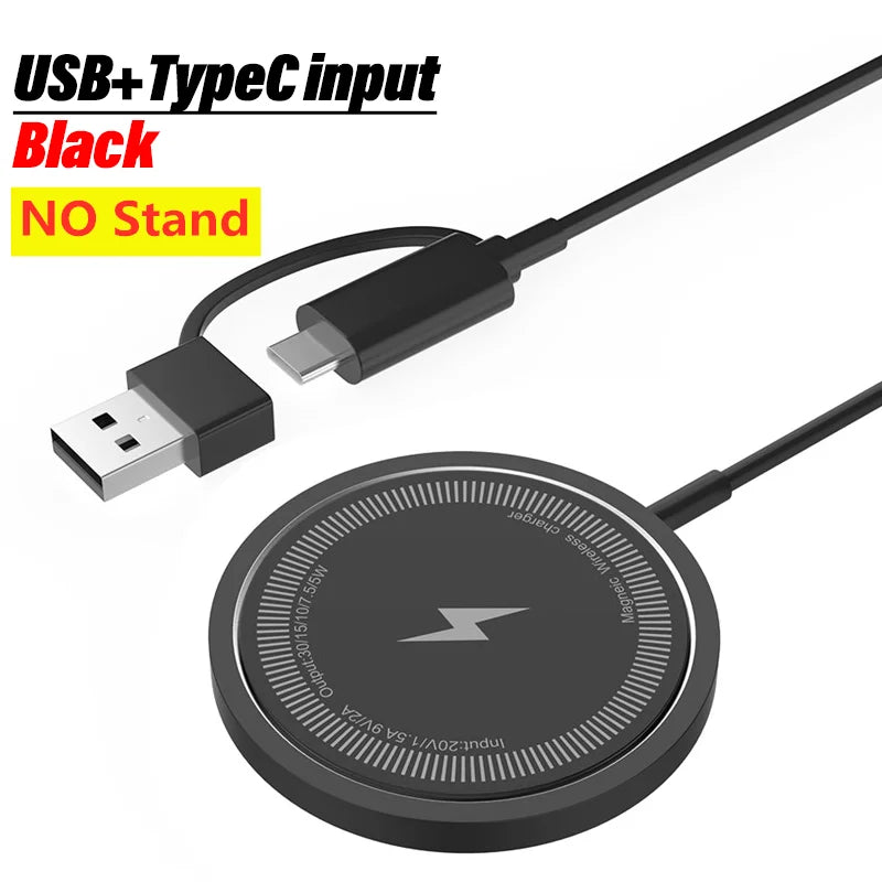 100W For Magsafe Wireless Charger Desk Phone Charge Pad Fast Charging Station For iPhone 17 16 15 14 13 Pro Max AirPods 4/3 Pro