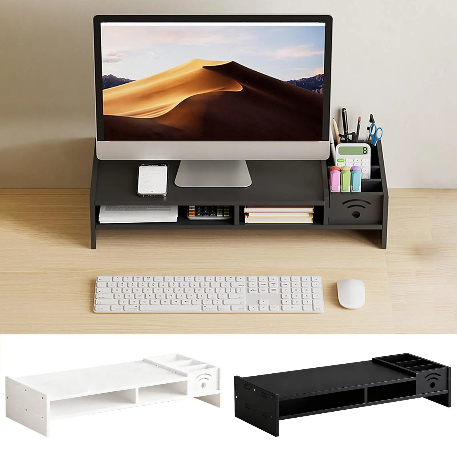 Monitor Stand Riser 2-Tier Ergonomic Shelf 4.3 Inch Height Monitor Riser with Storage Organizer Monitor Stand for Desk Laptop