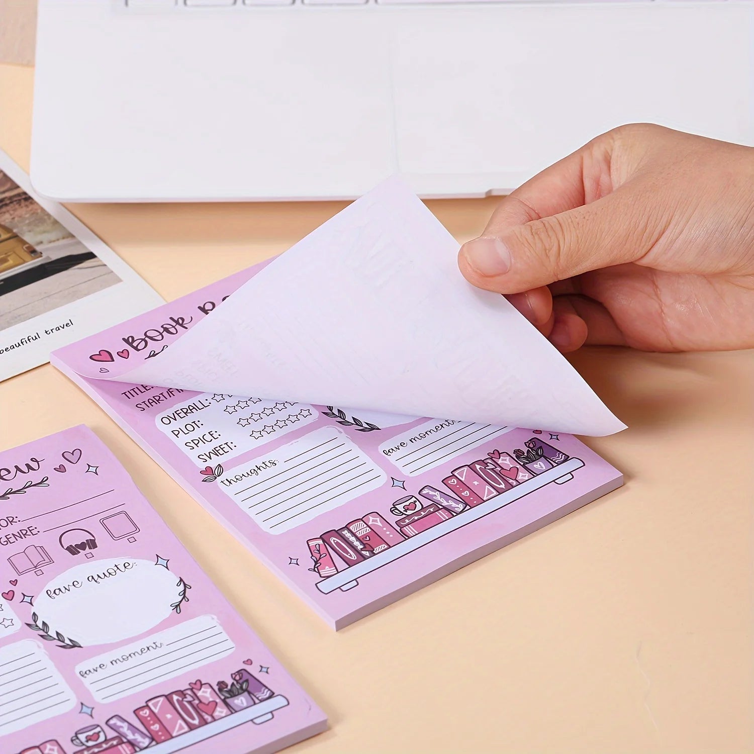 1/2 Pcs Fun Book Review Notepad, perfect gift for book lovers and everyday office use, great for organizing ideas and memos!