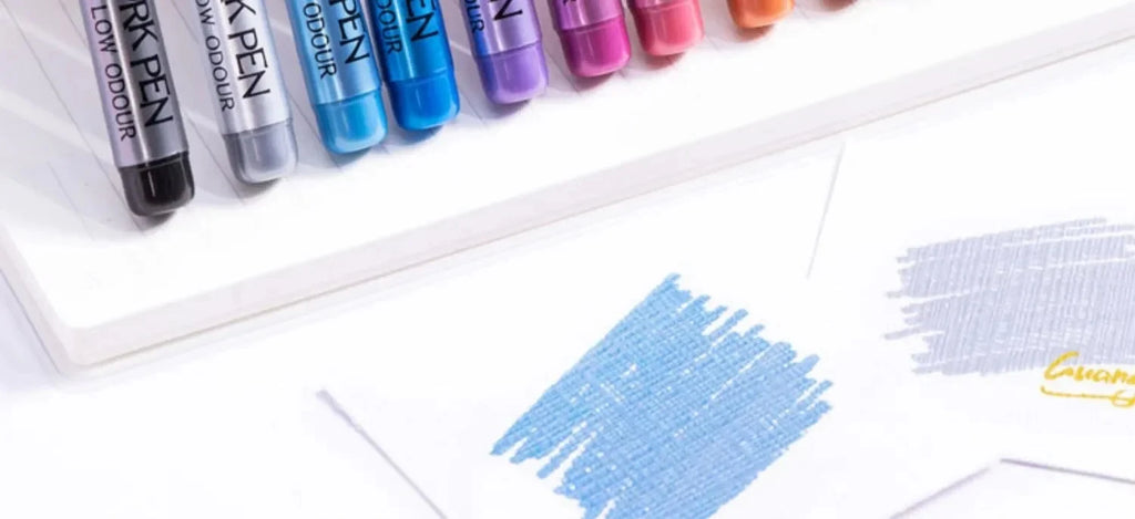 12 Colors Metallic Markers Pens Permanent Art Marker for Manga Crafts Scrapbooking Metal Rock Painting Stationery School Supplie
