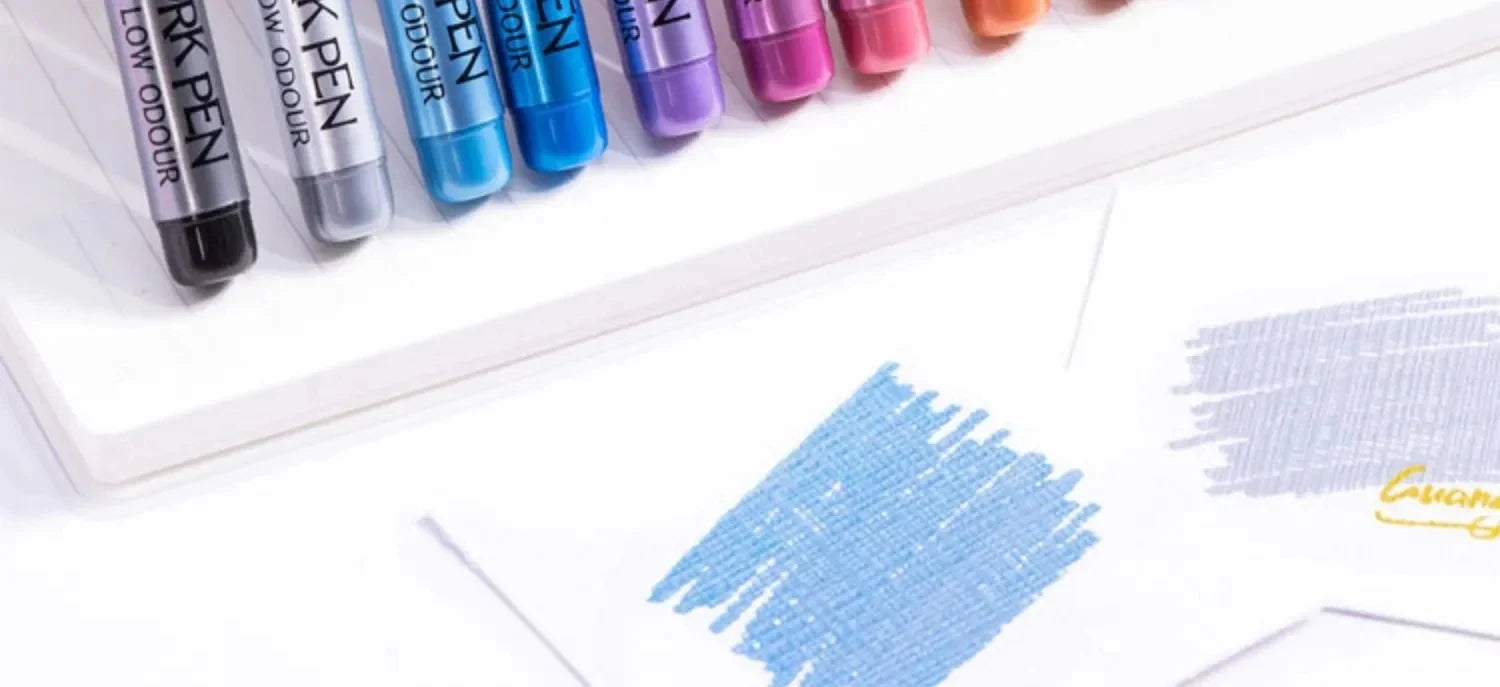 12 Colors Metallic Markers Pens Permanent Art Marker for Manga Crafts Scrapbooking Metal Rock Painting Stationery School Supplie