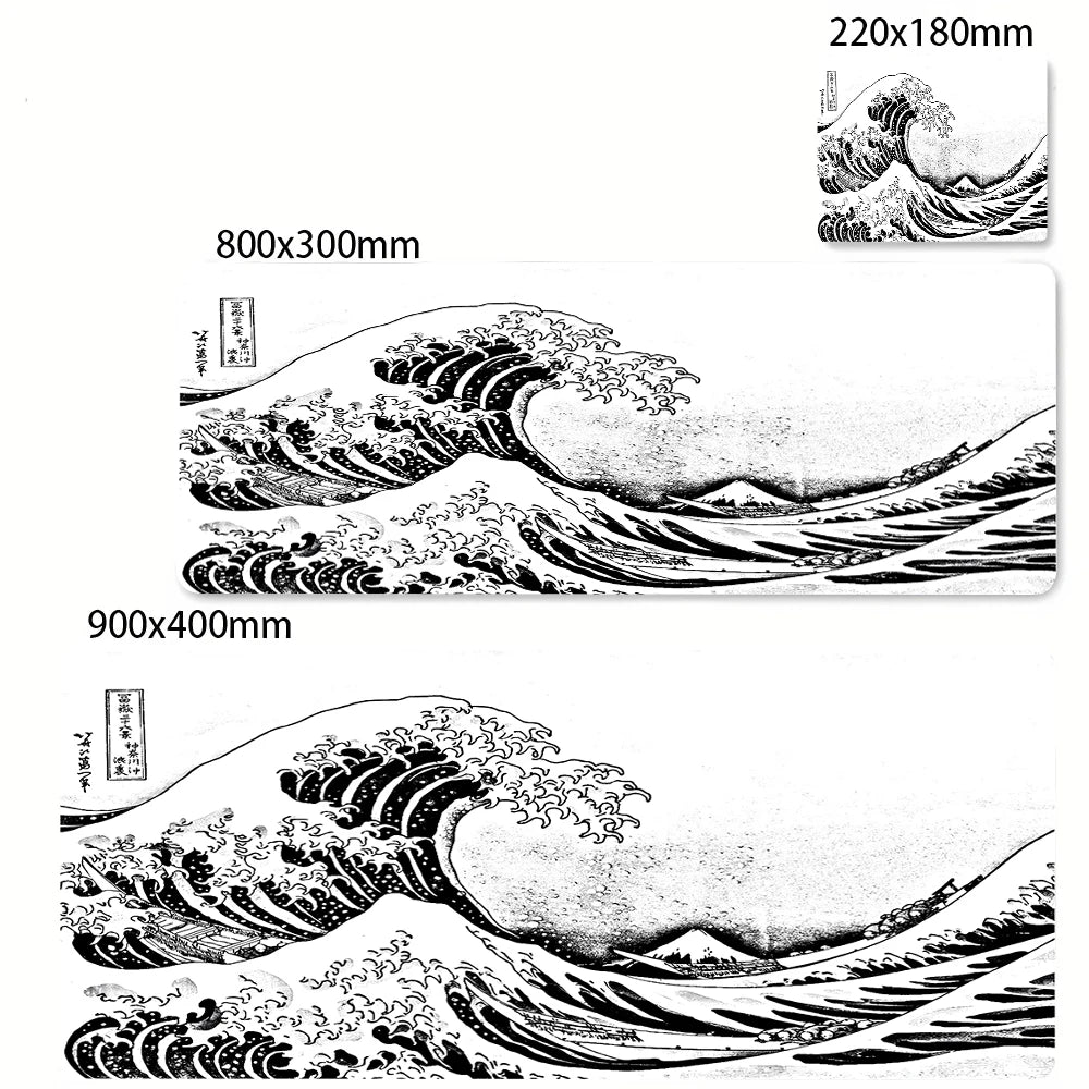 Large Mousepad Japan Great Wave Mousepads Keyboard Mat Deskpad Pc Game Desk Mats Company Mouse Pad Minimalist White Mouse Mats