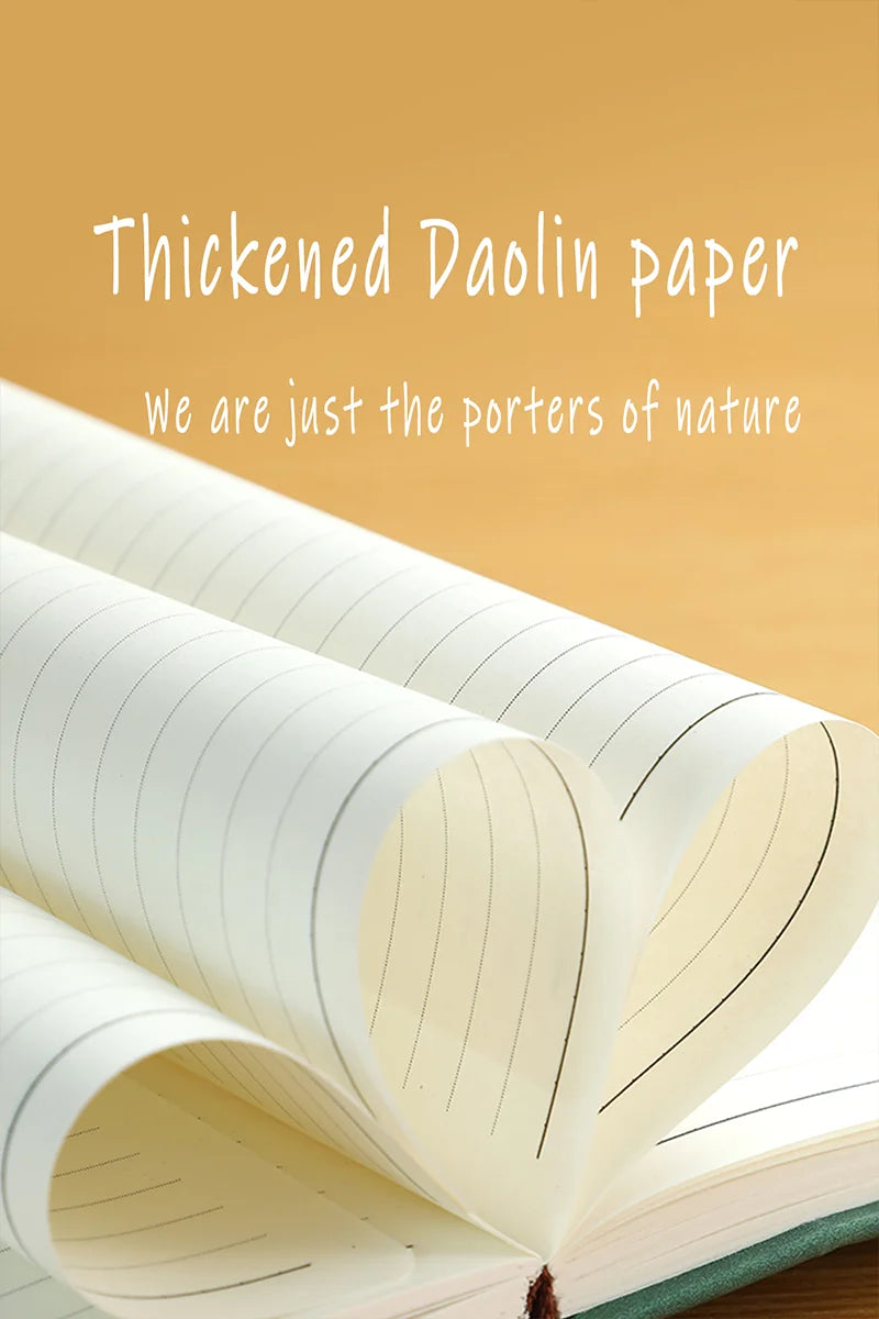 200pages A5 Leather Notebook with Leather Notebook Cover, Personalized Soft Cover and Bookmark, Perfect for Business, Meeting