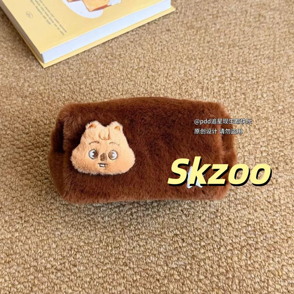 kpop In Stock Stray Kids skzoo avatar Plush Makeup Bag Large Capacity Cute Storage Pouch Pen Case Kpop Idol Peripheral