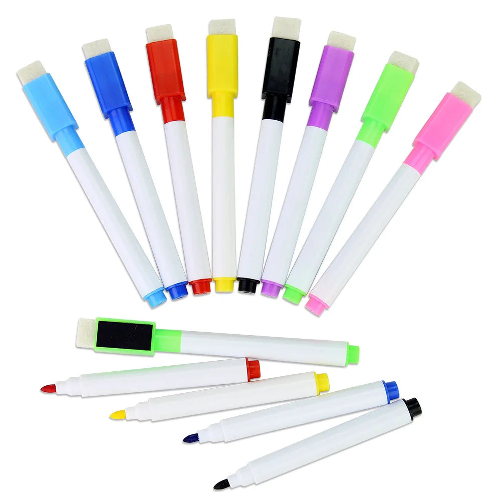 8 Colors Erasable Magnetic Whiteboard Marker Pen Blackboard Marker Chalk Glass Ceramics Office School Art Marker Stationery