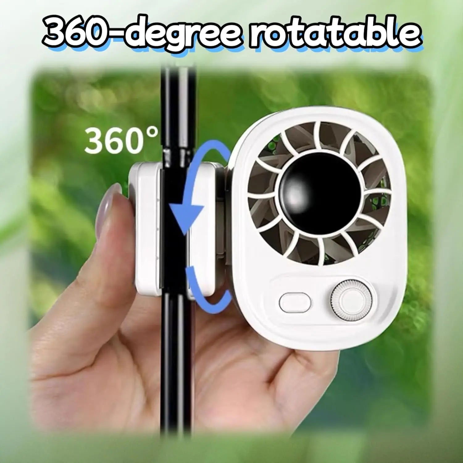 Portable Clip-On Fan 1800mAh Rechargeable USB Fan 360° Rotation Desk Fan