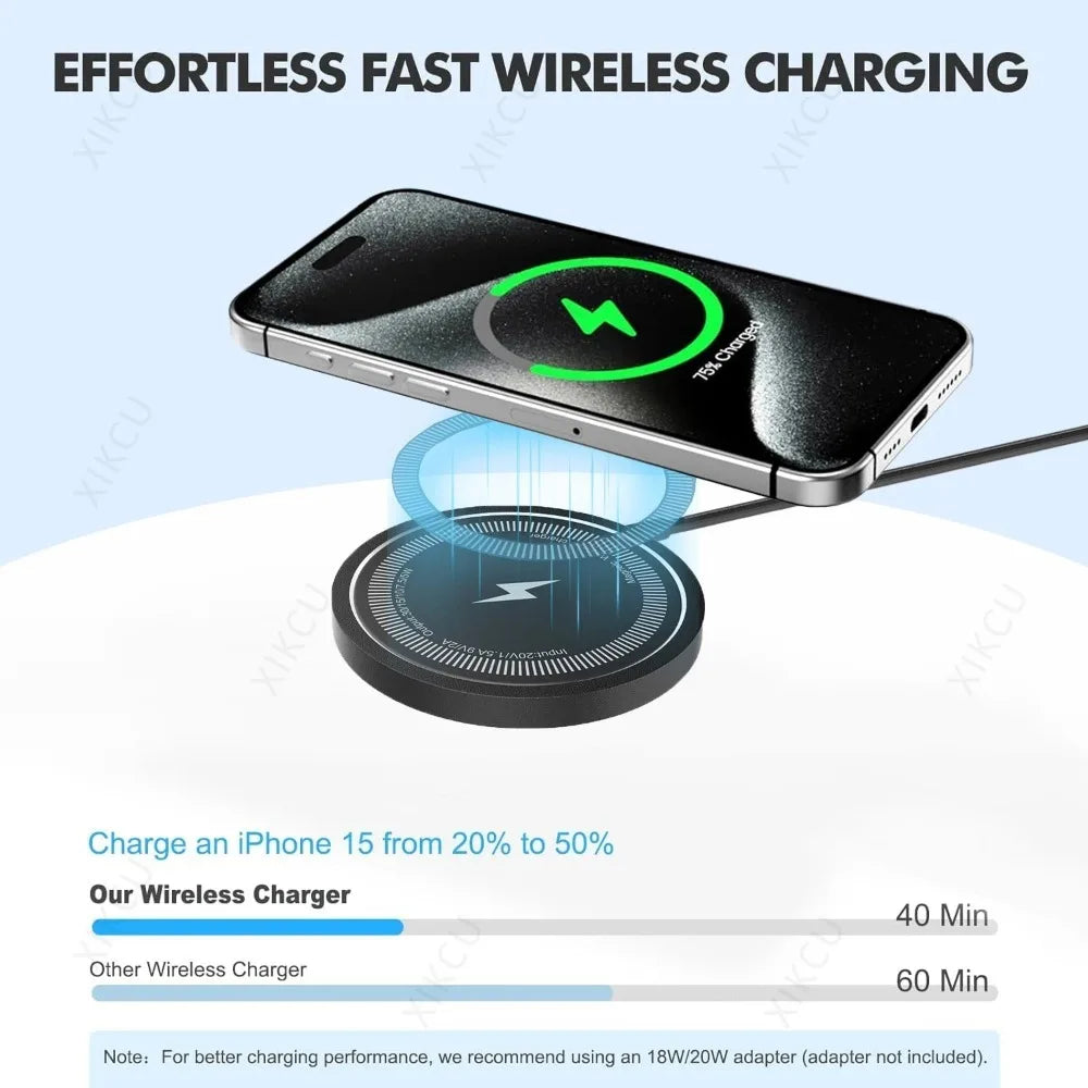 100W For Magsafe Wireless Charger Desk Phone Charge Pad Fast Charging Station For iPhone 17 16 15 14 13 Pro Max AirPods 4/3 Pro