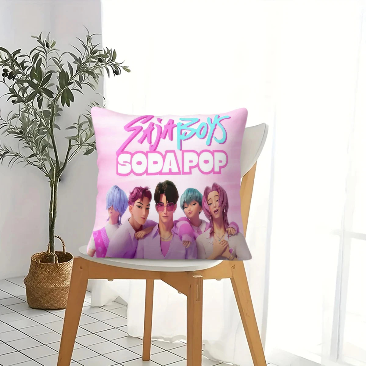 Cute Cartoon K-KPop Core Contain Cushion Cover Style Comfortable Sofa Bedroom Personalized Decorative Home Print Cushion Cover