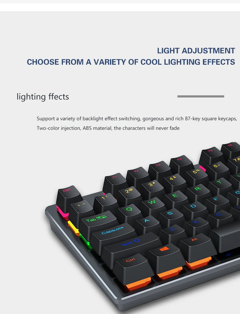 Backlit Gaming Mechanical Keyboard Gamer Mechanic Kit RGB PC USB Wired Keypad Keybord Ergonomic Computer Key Board Mini Teclado