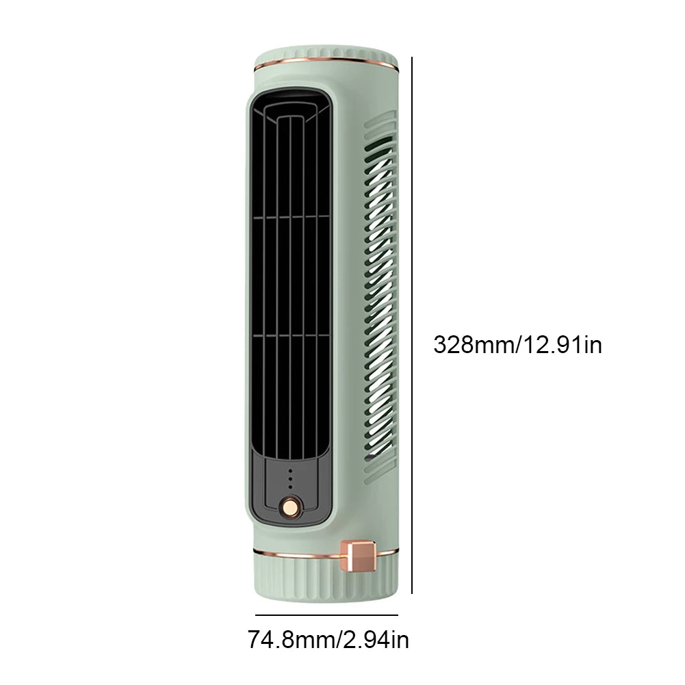 Tower Fan USB Charging Electric Vertical Fan Bladeless Summer Fan Wireless Desk Fan for Home Bedroom