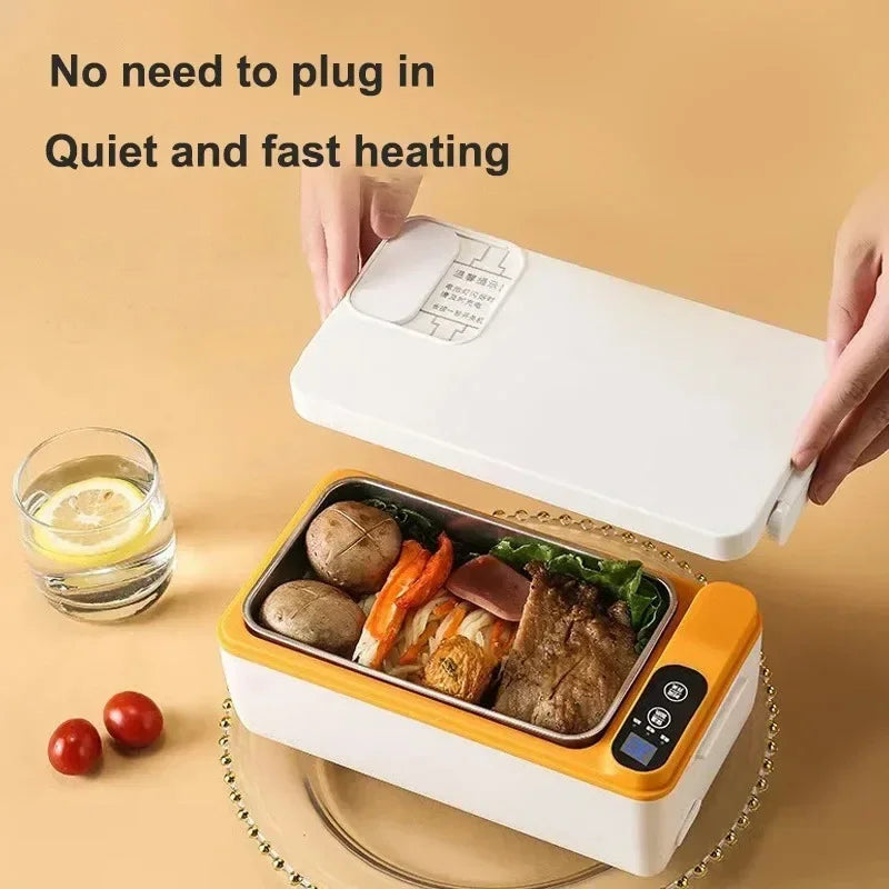 1L USB Electric Lunch Box Portable Heated Food Warmer Rechargeable Insulated Container for Office Camping Travel Commuting