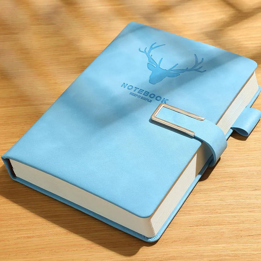 200pages A5 Leather Notebook with Leather Notebook Cover, Personalized Soft Cover and Bookmark, Perfect for Business, Meeting