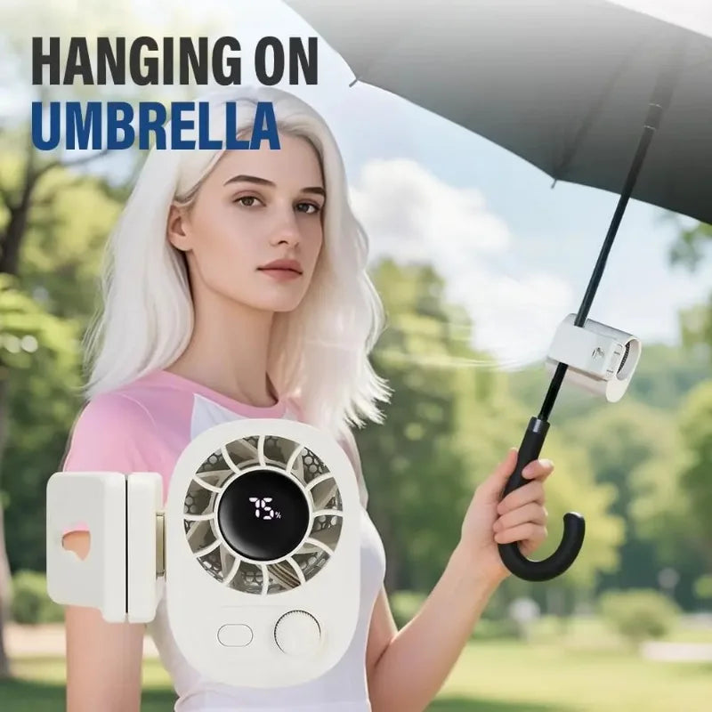 Portable Clip-On Fan 1800mAh Rechargeable USB Fan 360° Rotation Desk Fan