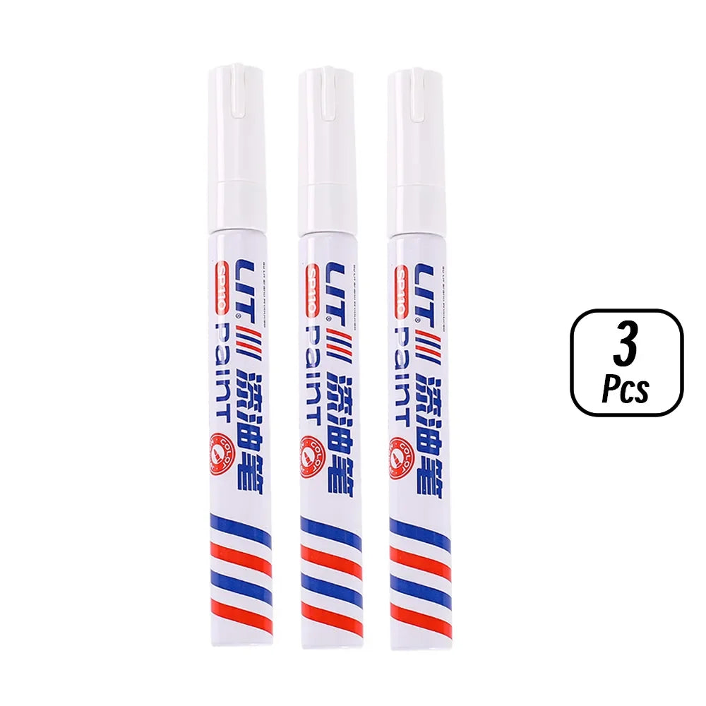 3mm 10p Colorful 8 Colors Permanent Paint Marker Waterproof White Markers tire tread rubber fabric Paint metal Paint Marker Pens