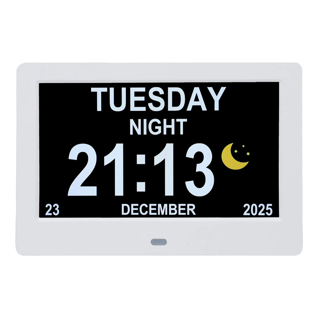 Digital Calendar Clock 7in Large Display Date Time with Reminders Day Night Dimmable Key Remote Control Digital Calendar Clock