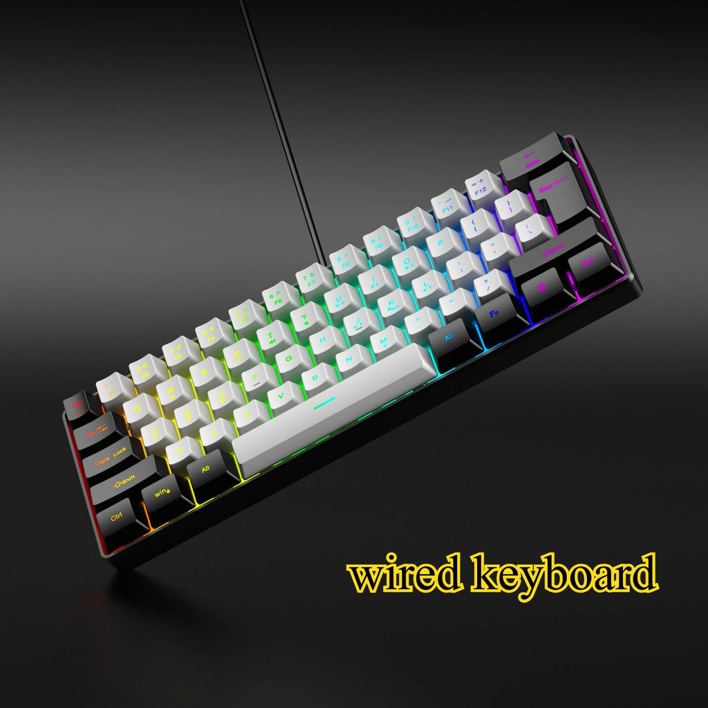 Teclado 61 key RGB Gamer keyboards 60% keyboard teclado para computadora ergonomic tastiera black white mini klavye toetsenbord