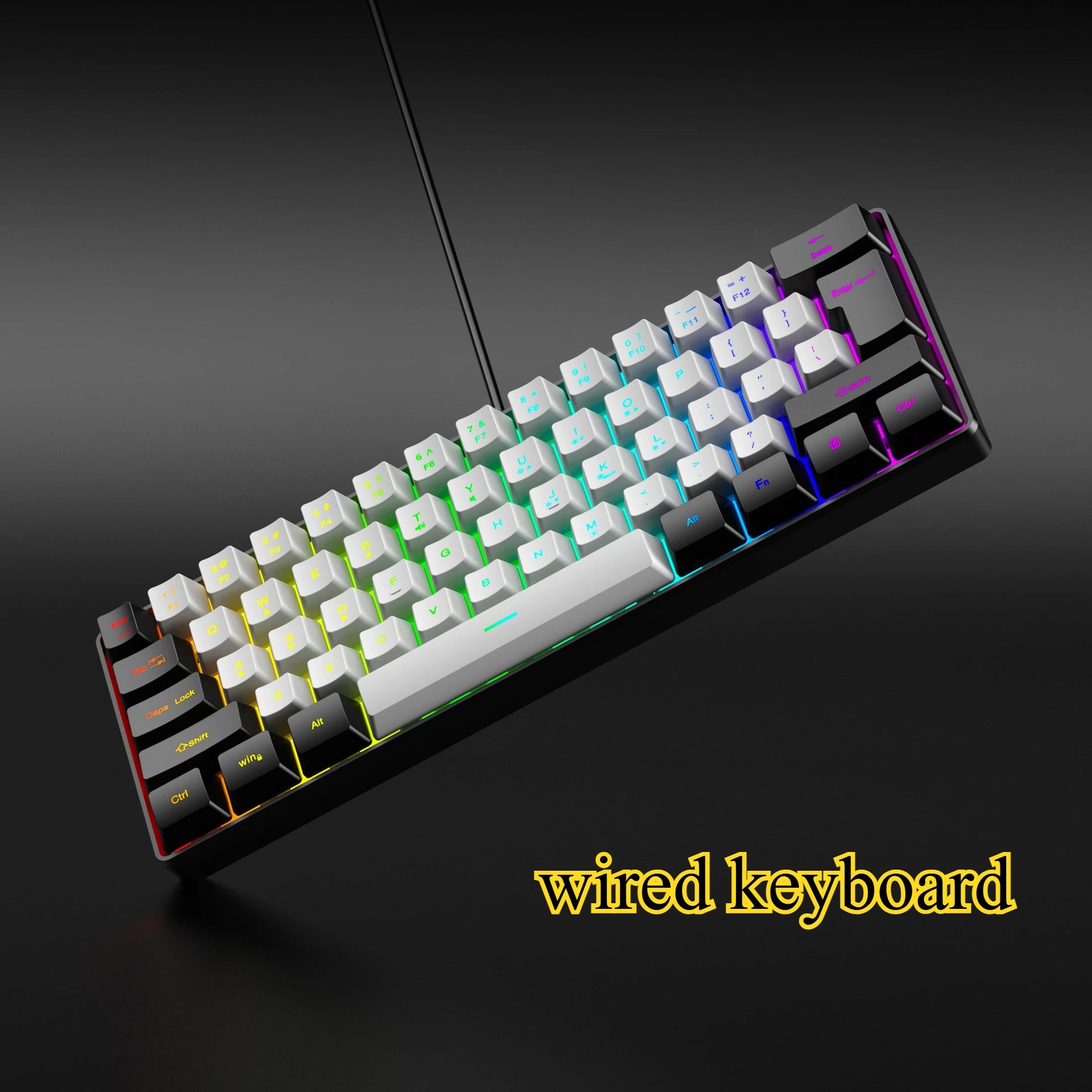 Teclado 61 key RGB Gamer keyboards 60% keyboard teclado para computadora ergonomic tastiera black white mini klavye toetsenbord