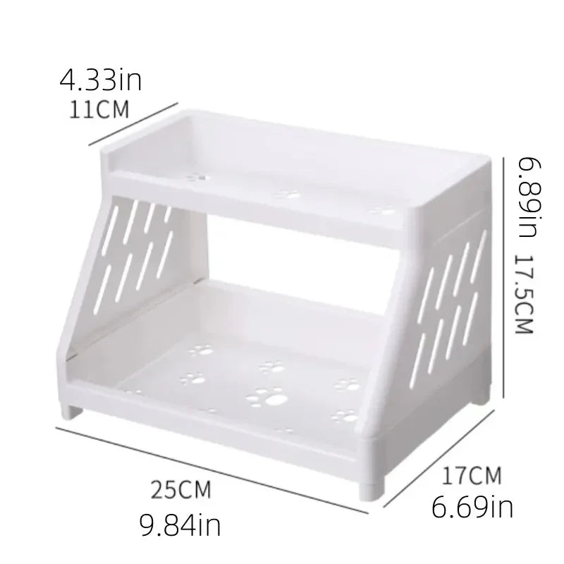 White Double Tier Desktop Storage Organiser Display Shelf  stationery  stationary  stationary organizer  office supplies