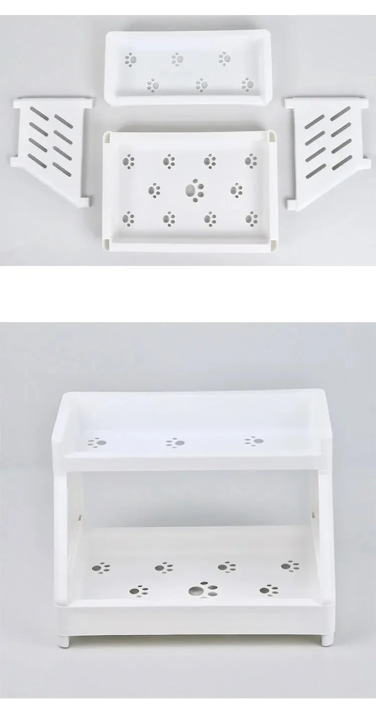 White Double Tier Desktop Storage Organiser Display Shelf  stationery  stationary  stationary organizer  office supplies