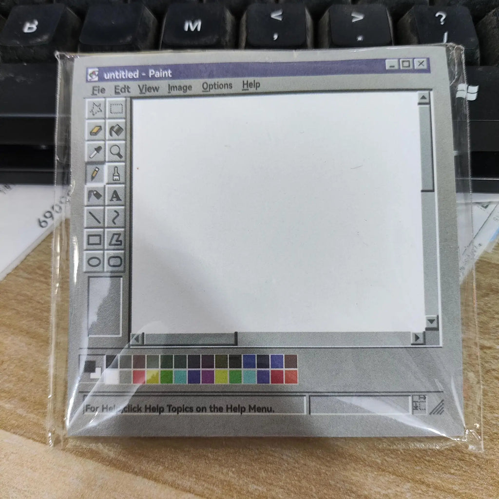 50-Page Retro Computer Drawing Tools Pattern Notepad Classic Design, Minimalist Color Scheme Back-to-School Season Notepad