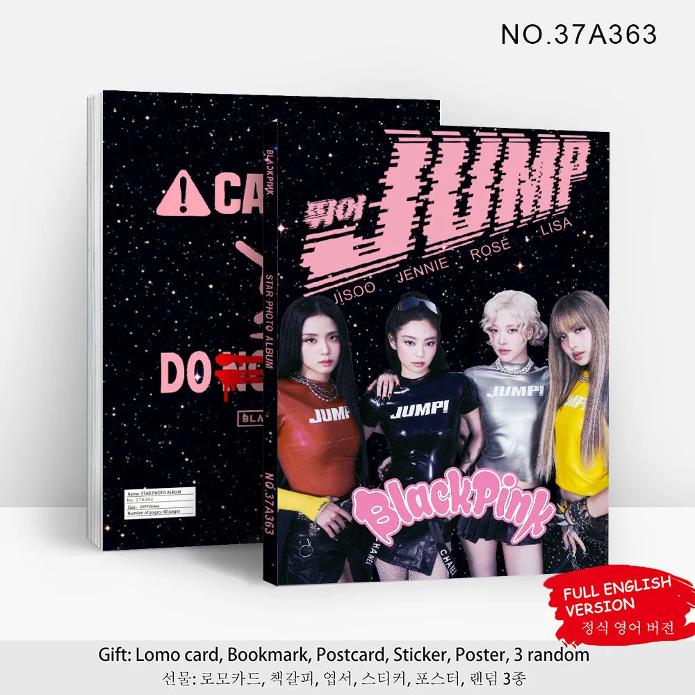 80-page K-pop girl group photobook with lyrics, magazine photo collection, 92 photo cards, celebrity LOMO cards, gift