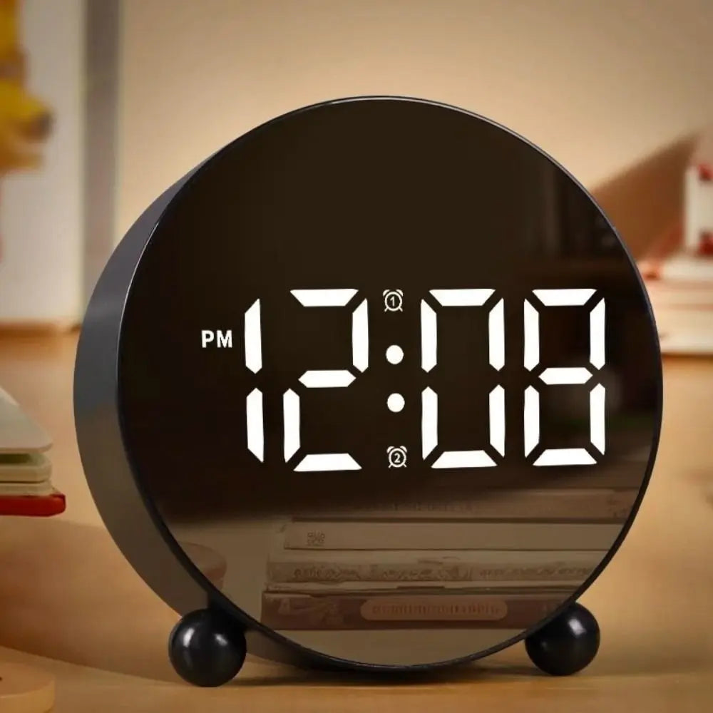 Desktop Clock Digital LED Clock 2Sets Alarm Mute Electronic Clock Plastic Adjustable Brightness Digital Alarm Clock Travel 알람시계