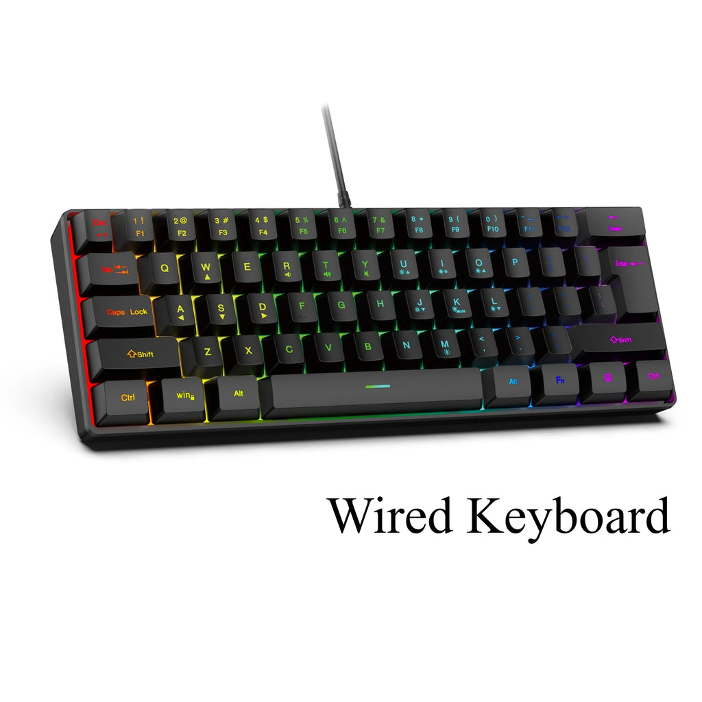 Teclado 61 key RGB Gamer keyboards 60% keyboard teclado para computadora ergonomic tastiera black white mini klavye toetsenbord