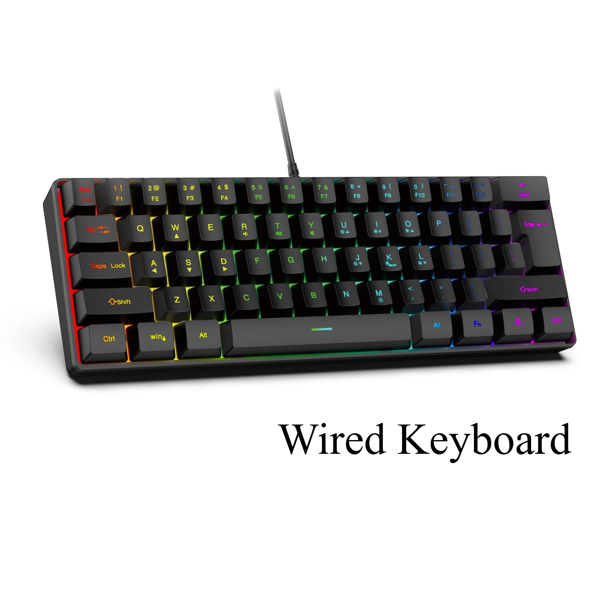 Teclado 61 key RGB Gamer keyboards 60% keyboard teclado para computadora ergonomic tastiera black white mini klavye toetsenbord