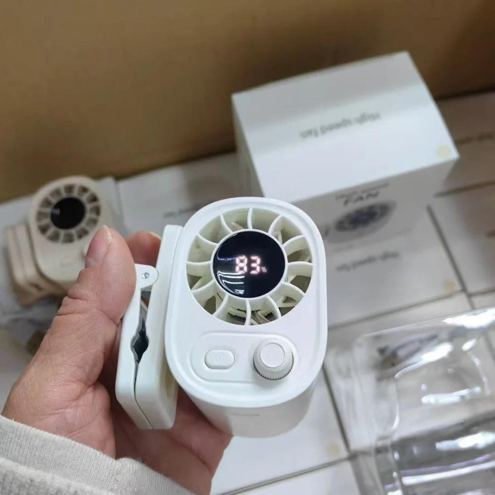 Portable Clip-On Fan 1800mAh Rechargeable USB Fan 360° Rotation Desk Fan