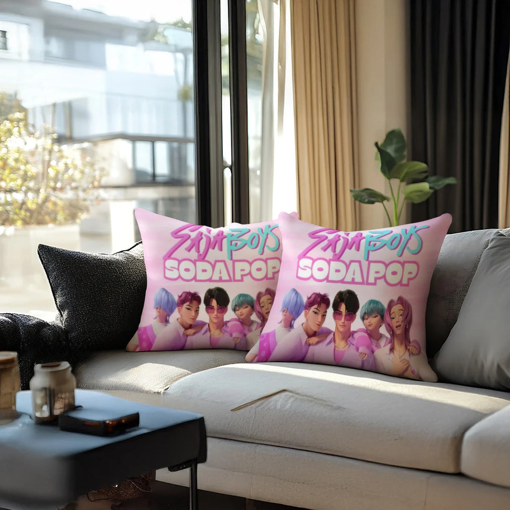 Cute Cartoon K-KPop Core Contain Cushion Cover Style Comfortable Sofa Bedroom Personalized Decorative Home Print Cushion Cover