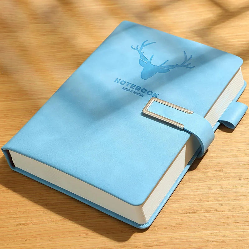 200pages A5 Leather Notebook with Leather Notebook Cover, Personalized Soft Cover and Bookmark, Perfect for Business, Meeting