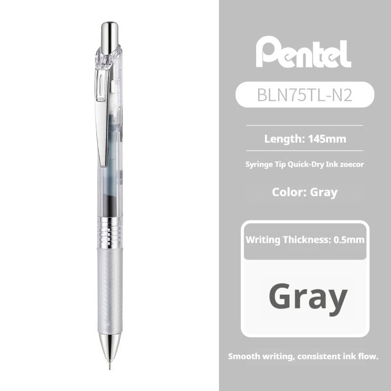 Pentel EnerGel Colored Retractable Gel Pen,Assorted Color Clear Barrel High-Capacity,Quick-Dry Ink for Various Writing Scenarios