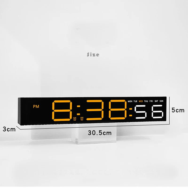Creative 12/24H Digital LED Electronic Clock with Microphone Time Temperature Display for Home Living Room Bedside Decoration