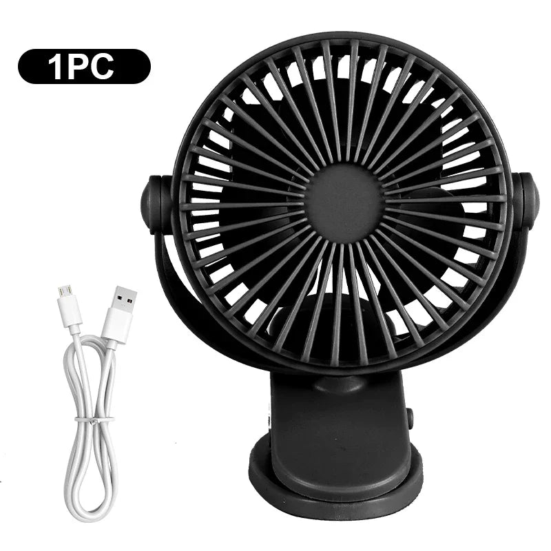 Desktop Fan Clip-on USB Rechargeable Table Type Portable Mini Desk Fan Hanging Clip Fan Night Light Air Cooler Outdoor Fans