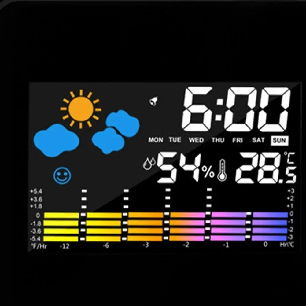 LED Rotating Projection Digital Alarm Clock Color Screen Electronic Clock for Home Desktop Decoration