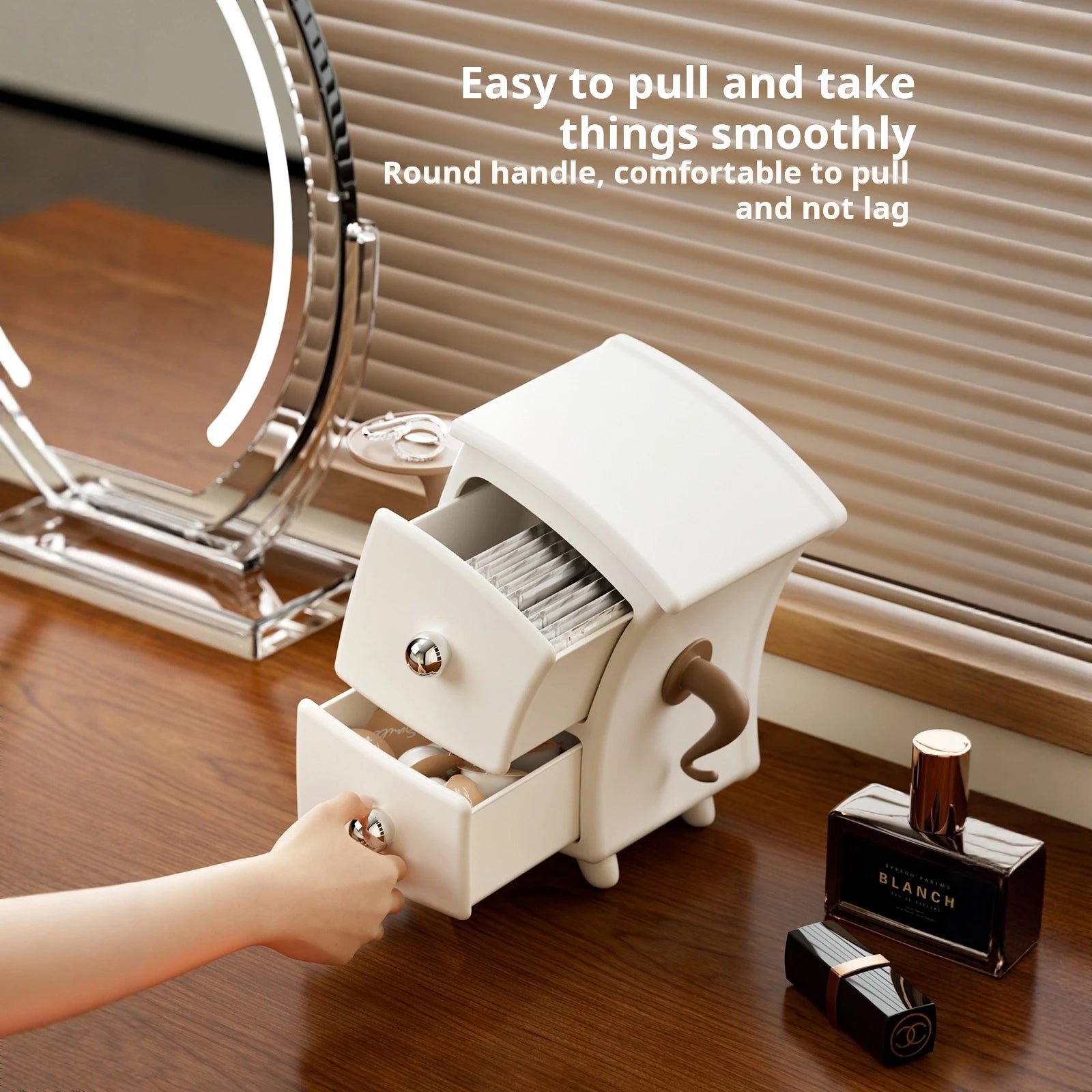 Desktop Storage Box: Playfully Bent Design Creative, Adorable, and Sophisticated Stationery Cute Decorative Home Accent