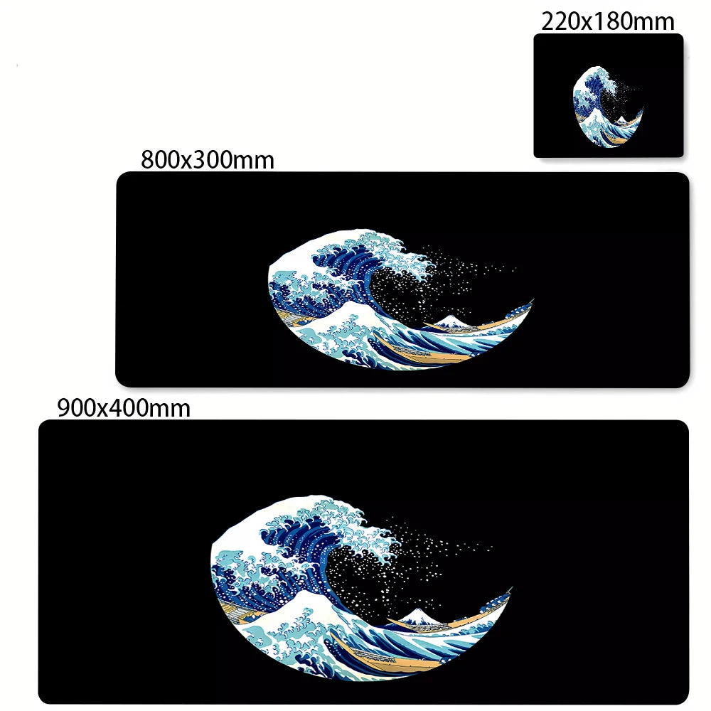 Large Mousepad Japan Great Wave Mousepads Keyboard Mat Deskpad Pc Game Desk Mats Company Mouse Pad Minimalist White Mouse Mats