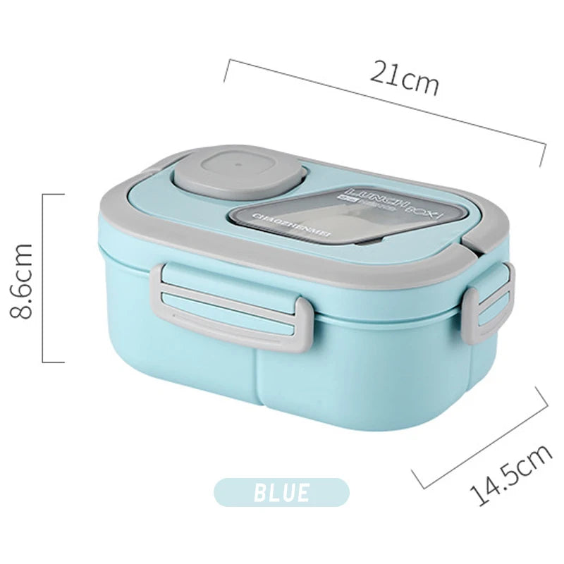 Portable Lunch Box Compartment Wheat Straw Bento Carrying Handle Box Reusable Tableware Containers Meal Snack Food Containers