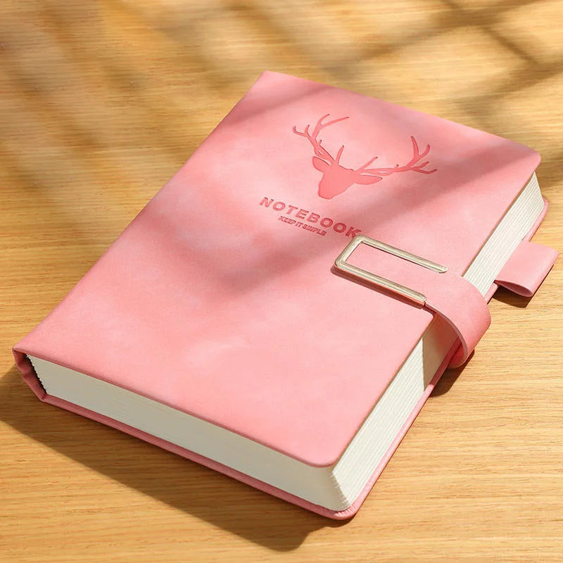 200pages A5 Leather Notebook with Leather Notebook Cover, Personalized Soft Cover and Bookmark, Perfect for Business, Meeting