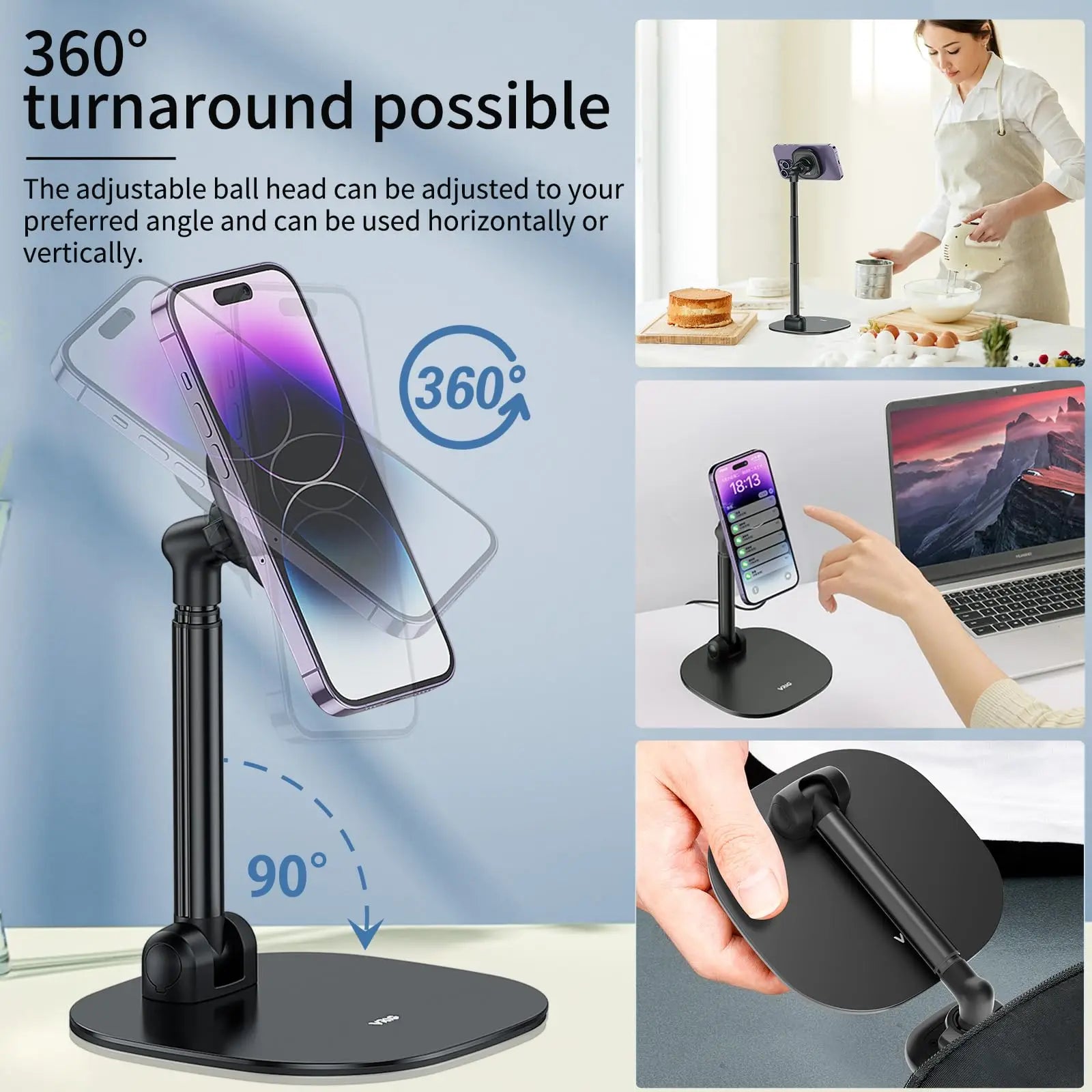 UURig VRig Desk Wireless Charging Magnetic Phone Stand for Office/Home for Magsafe iPhone 16 15 14 13 12 Androi HUAWEI Xiaomi