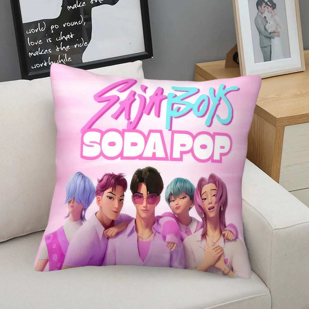 Cute Cartoon K-KPop Core Contain Cushion Cover Style Comfortable Sofa Bedroom Personalized Decorative Home Print Cushion Cover