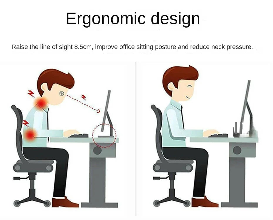 Multifunctional Computer Monitor Stand Riser with RGB Lighting& Fast Charging Interface Height-Adjustable Desk Shelf Riser