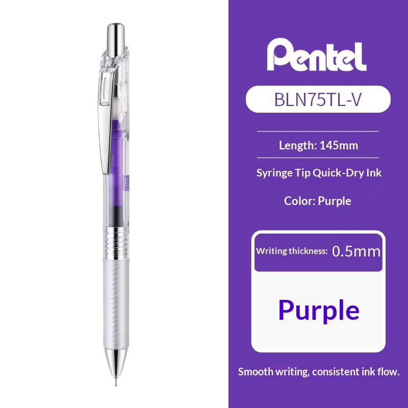 Pentel EnerGel Colored Retractable Gel Pen,Assorted Color Clear Barrel High-Capacity,Quick-Dry Ink for Various Writing Scenarios