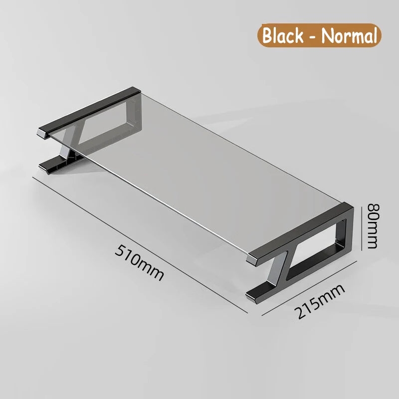 Desk Monitor Stand Riser PC Rack Holder, with 4 USB Ports, Computer Monitor Riser, Desktop Stand and Storage Rack, 20kg Capacity