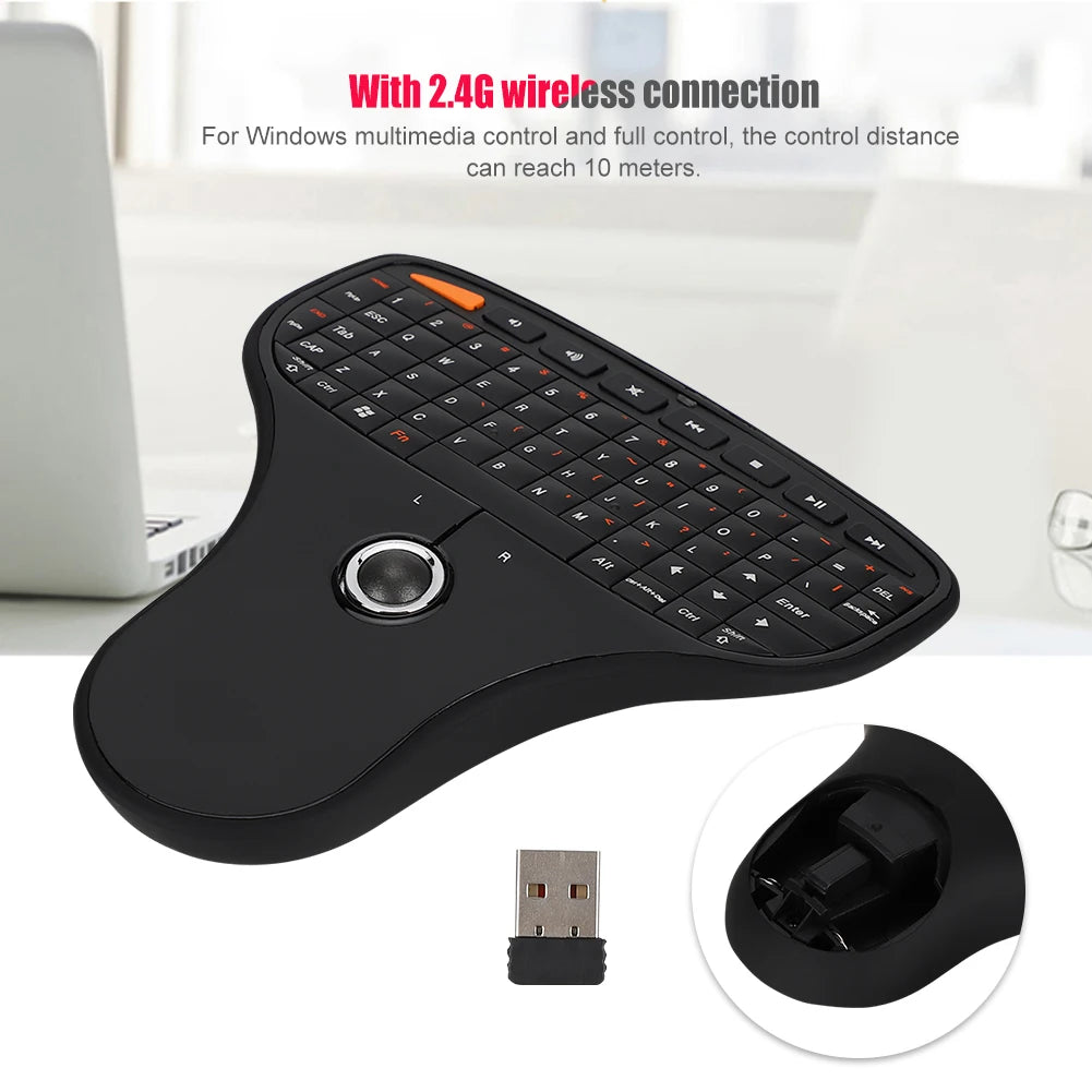 Wireless Keyboard N5901 QWERTY Keyboard Trackball 2.4G Wireless Mini USB MultiMedia Keyboard for TV Computer Trackball Keyboard