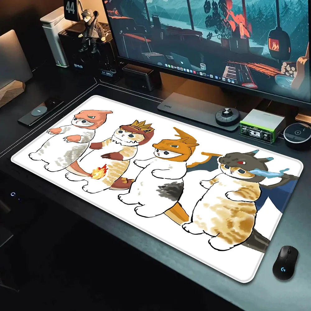 Cute mofusand cat Mousepad HD Printing Computer Gamers Locking Edge Non-slip Mouse Pad XXL90x40cm Keyboard PC Desk Pad